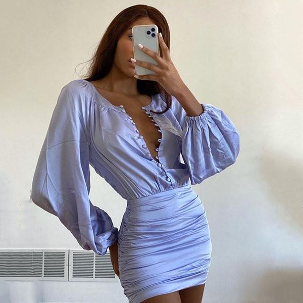 casual dresses 2021 autumn winter fashion button dress women long lantern sleeve woman bodycon solid mini vestidos robes, Black;gray
casual dresses 2021 autumn winter fashion button dress women long lantern sleeve woman bodycon solid mini vestidos robes, Black;gray