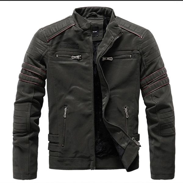 men's fur & faux fashion winter leather jacket men stand collar motorcycle washed retro velour european size mens warm coats ok568, Black
men's fur & faux fashion winter leather jacket men stand collar motorcycle washed retro velour european size mens warm coats ok568, Black