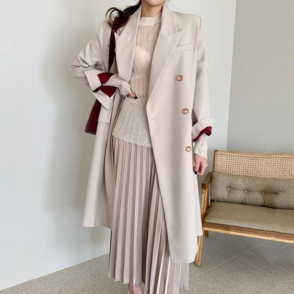 women's trench coats women jacket 2021 spring autumn korean chic elegant temperament suit collar single-breasted loose rear slit coat, Tan;black
women's trench coats women jacket 2021 spring autumn korean chic elegant temperament suit collar single-breasted loose rear slit coat, Tan;black