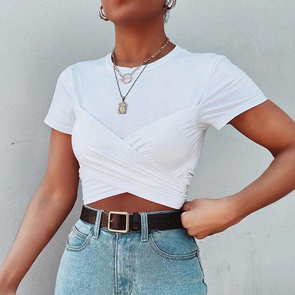 women's t-shirt women summer white round neck bandage slim fit short navel t-shirts
women's t-shirt women summer white round neck bandage slim fit short navel t-shirts