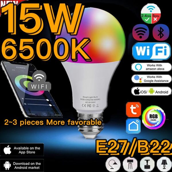 bulbs 15w lampadine led magic rgb smart light bulb wifi or ir remote control lamp dimmable night alexa google assistant tuya app
bulbs 15w lampadine led magic rgb smart light bulb wifi or ir remote control lamp dimmable night alexa google assistant tuya app