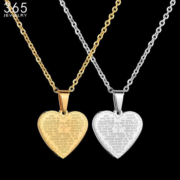 pendant necklaces fashion accessories stainless steel scripture cross necklace gold color heart for women drop, Silver
pendant necklaces fashion accessories stainless steel scripture cross necklace gold color heart for women drop, Silver