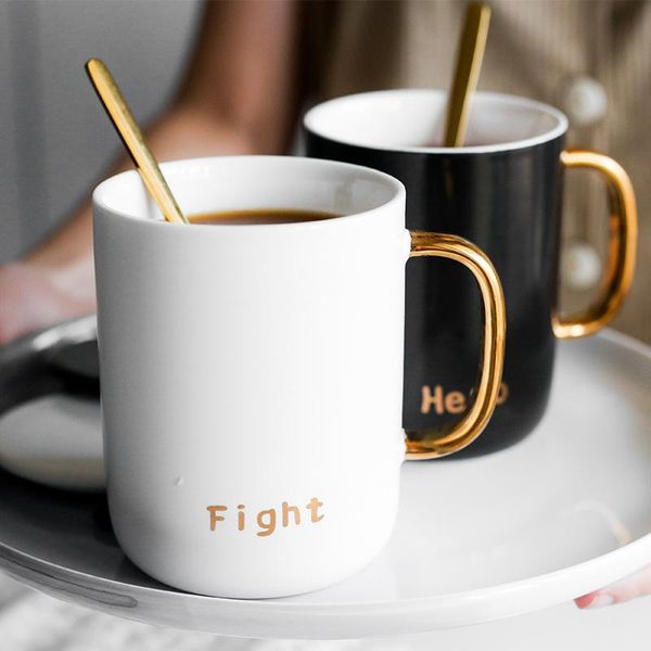black maceramic mug with spoon simple gold handle coffee cup high grade lovers breakfast small gift mugs
black maceramic mug with spoon simple gold handle coffee cup high grade lovers breakfast small gift mugs
