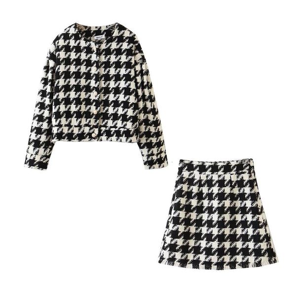 sweet women vintage pearl button black check gingham plaid blazer high waist mini short skirts long sleeve suits 2 pieces set rq9v, White
sweet women vintage pearl button black check gingham plaid blazer high waist mini short skirts long sleeve suits 2 pieces set rq9v, White