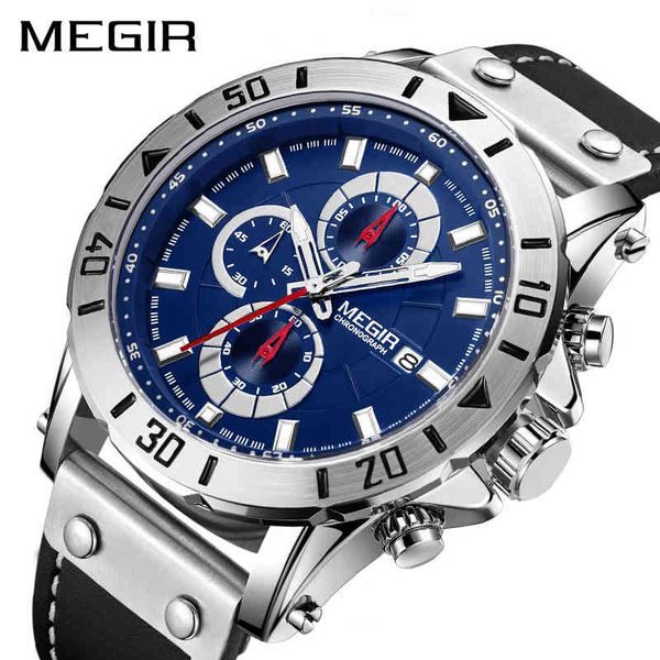 chronograph quartz watches for men brand luxury megir blue sport watch clock relogio masculino montre homme hour time, Silver
chronograph quartz watches for men brand luxury megir blue sport watch clock relogio masculino montre homme hour time, Silver