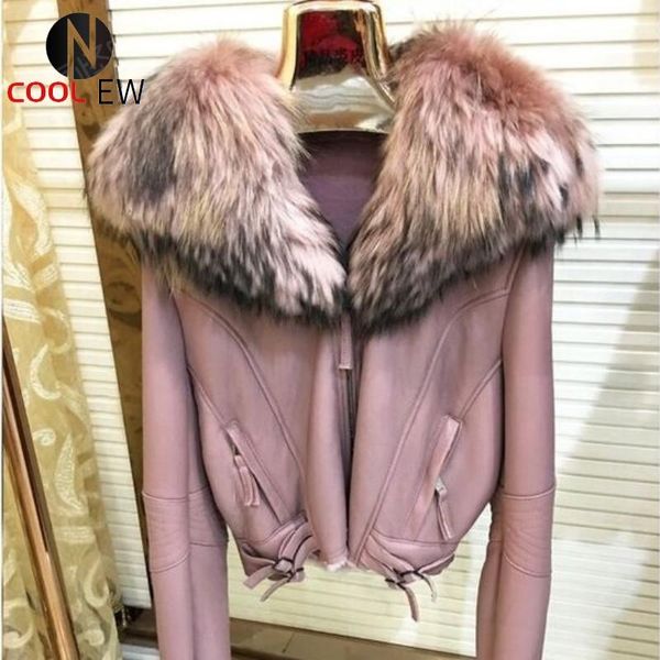 women's fur & faux women real sheep coat winter warm fashion genuine sheepskin leather shearling jacket natural large raccoon collar, Black
women's fur & faux women real sheep coat winter warm fashion genuine sheepskin leather shearling jacket natural large raccoon collar, Black
