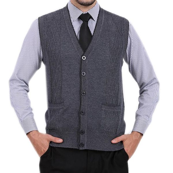 men's vests men brand knit vest buttons down basic sweater cardigan sleeveless 34% wool casual for autumn winter solid v neck a08191042, Black;white
men's vests men brand knit vest buttons down basic sweater cardigan sleeveless 34% wool casual for autumn winter solid v neck a08191042, Black;white