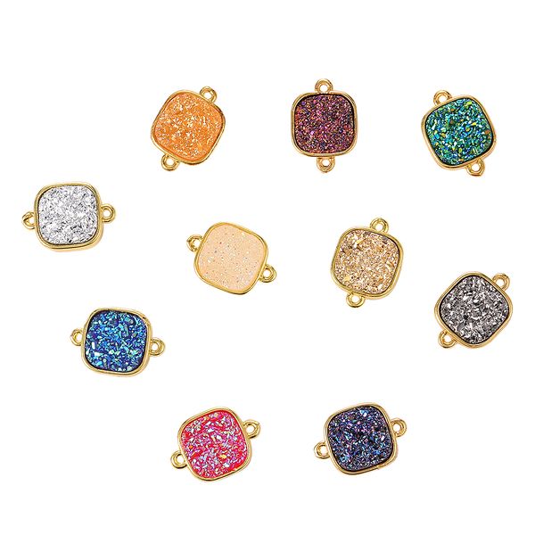 10pcs square druzy resin links connector stone pendants charm bling jewelry connectors for necklace bracelet jewellry making findings, Bronze;silver
10pcs square druzy resin links connector stone pendants charm bling jewelry connectors for necklace bracelet jewellry making findings, Bronze;silver