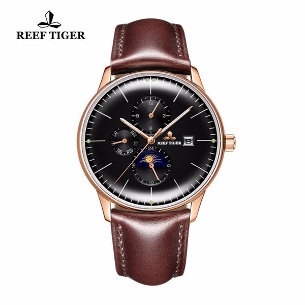 wristwatches reef tiger/rt luxury rose gold men mechanical watches with date day luminous automatic watch leather band moon phase, Slivery;brown
wristwatches reef tiger/rt luxury rose gold men mechanical watches with date day luminous automatic watch leather band moon phase, Slivery;brown