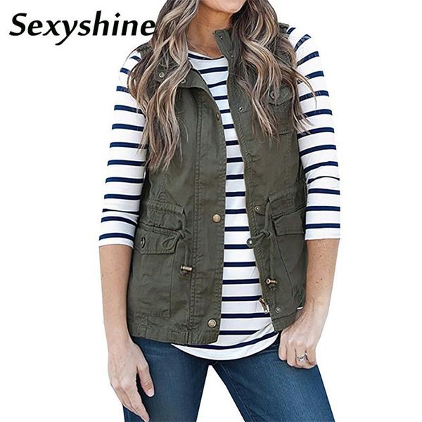 women's vests waistcoat vest women spring zipper up multi-pockets army green casual military drawstring plus size sleeveless jackets ou, Black;white
women's vests waistcoat vest women spring zipper up multi-pockets army green casual military drawstring plus size sleeveless jackets ou, Black;white