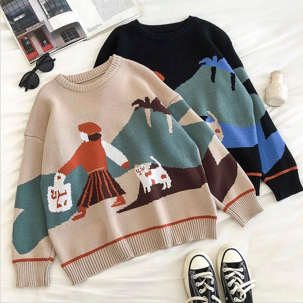 2021 cute kawaii cartoons harajuku sweater women loose long sleeved casual pullover new autumn winter korean knitted sweaters 4yjq, White;black
2021 cute kawaii cartoons harajuku sweater women loose long sleeved casual pullover new autumn winter korean knitted sweaters 4yjq, White;black