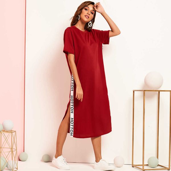 casual dresses summer women's long burgundy red fashion ribbon slit high waist letter print o-neck knee-length short-sleeved es u3, Black;gray
casual dresses summer women's long burgundy red fashion ribbon slit high waist letter print o-neck knee-length short-sleeved es u3, Black;gray