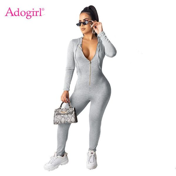 women's jumpsuits & rompers adogirl women casual solid hooded jumpsuit front zipper v neck long sleeve fashion skinny romper tracksuit, Black;white
women's jumpsuits & rompers adogirl women casual solid hooded jumpsuit front zipper v neck long sleeve fashion skinny romper tracksuit, Black;white