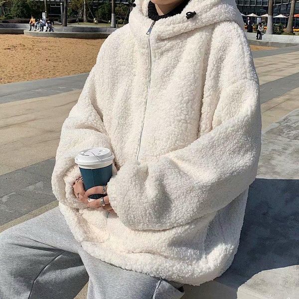 men's hoodies & sweatshirts jacket lambs wool cotton-padded clothes winter ins handsome boyfriend student couples thick white brown 202, Black
men's hoodies & sweatshirts jacket lambs wool cotton-padded clothes winter ins handsome boyfriend student couples thick white brown 202, Black