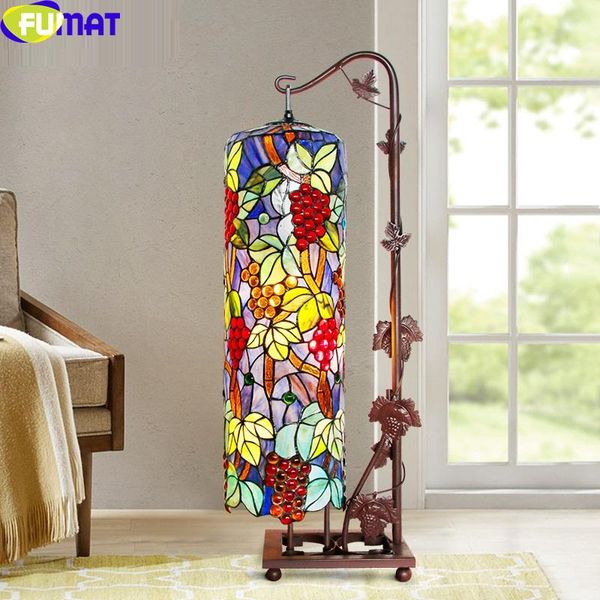 fumat tiffany style grape red vine floor light cylinder lantern stained glass multicolor leaves copper frame standard lamps art
fumat tiffany style grape red vine floor light cylinder lantern stained glass multicolor leaves copper frame standard lamps art