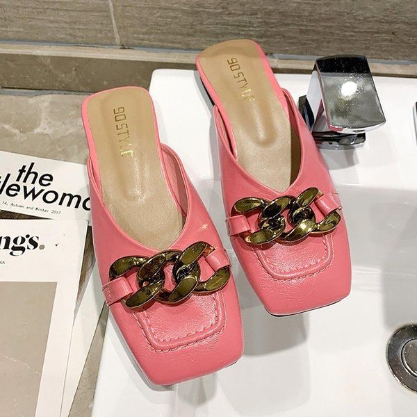 slippers 2022 spring summer style fashion trend square toe women slipper metal chain mules baotou flat casual sandals, Black
slippers 2022 spring summer style fashion trend square toe women slipper metal chain mules baotou flat casual sandals, Black