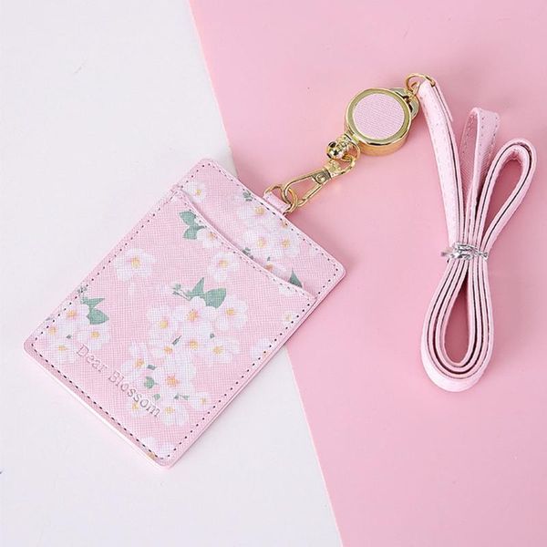card holders cute flowers pu leather bus id holder case portable badge retractable neck strap lanyard for office work, Brown;gray
card holders cute flowers pu leather bus id holder case portable badge retractable neck strap lanyard for office work, Brown;gray