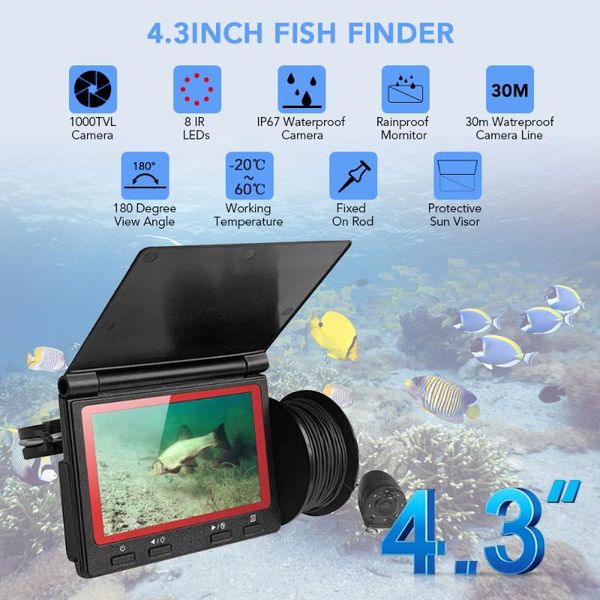 4.3inch monitor 1000tvl fish finder underwater fishing camera 180 degrees fish finder camera fishing tools
4.3inch monitor 1000tvl fish finder underwater fishing camera 180 degrees fish finder camera fishing tools