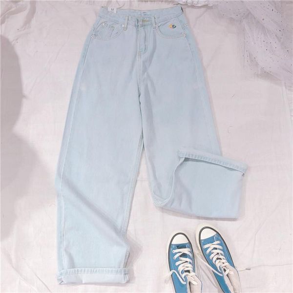 women's pants & capris japanese women jeans girl trousers high waist loose student straight korean small fresh flower embroidery, Black;white
women's pants & capris japanese women jeans girl trousers high waist loose student straight korean small fresh flower embroidery, Black;white