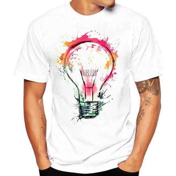 men's t-shirt bulb 3d printing popular short sleeve t-shirt, White;black
men's t-shirt bulb 3d printing popular short sleeve t-shirt, White;black