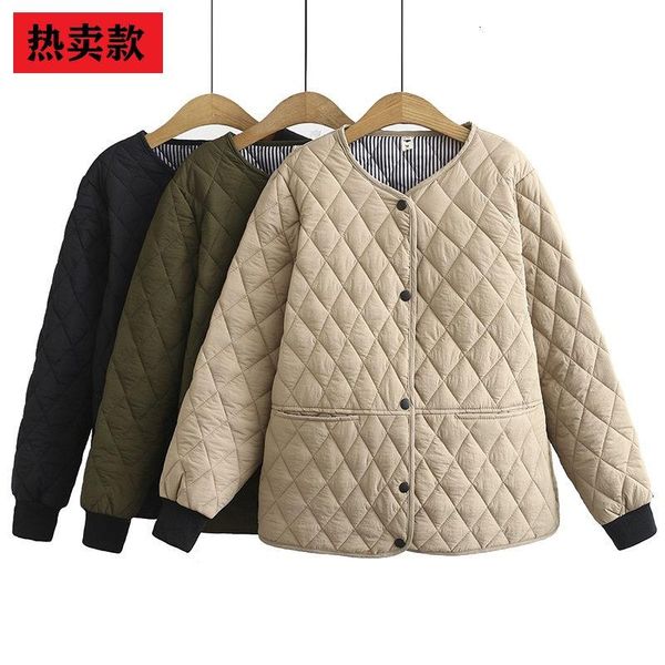 plus size 2021 autumn and winter padded jacket women loose diamond plaid ladies short cotton coat lightweight y247, Black;brown
plus size 2021 autumn and winter padded jacket women loose diamond plaid ladies short cotton coat lightweight y247, Black;brown