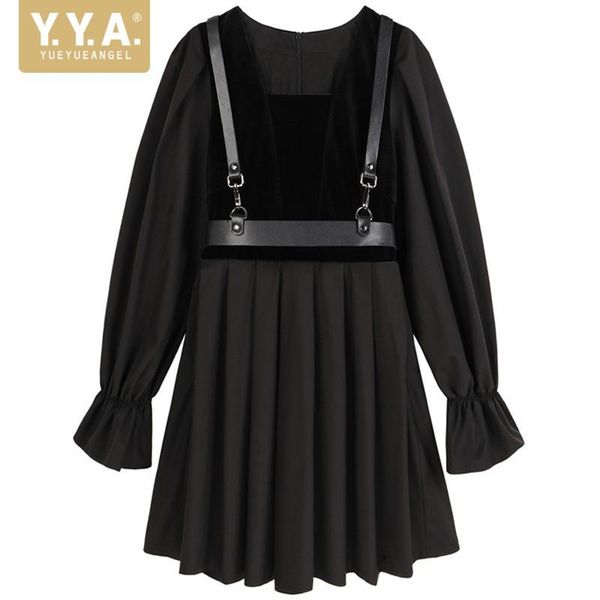 casual dresses vintage square collar black dress women puff sleeve patchwork velvet fashion sashes sweet a line pleated female, Black;gray
casual dresses vintage square collar black dress women puff sleeve patchwork velvet fashion sashes sweet a line pleated female, Black;gray