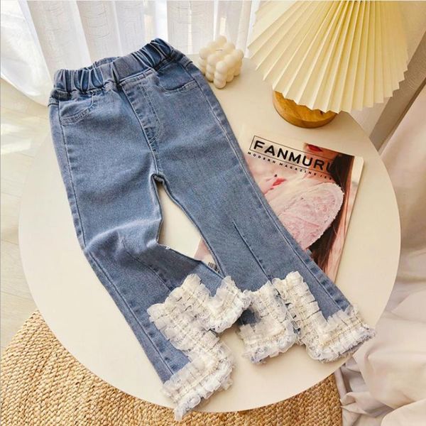 2021 spring autumn new lace patchwork denim pants children diamond fashion boot cut pant kids cowboy pants baby girl jeans wz21, Blue
2021 spring autumn new lace patchwork denim pants children diamond fashion boot cut pant kids cowboy pants baby girl jeans wz21, Blue