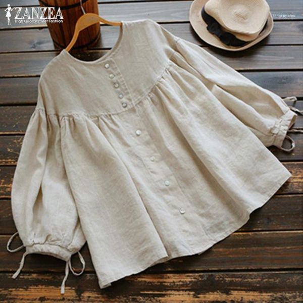 women's blouses & shirts women's vintage lantern sleeve 2022 spring button pleated chemise female tunic plus size linen blusas1, White
women's blouses & shirts women's vintage lantern sleeve 2022 spring button pleated chemise female tunic plus size linen blusas1, White