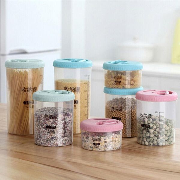storage bottles & jars food box cereal grain bean rice dried grains tank plastic clear container set with pour lids 400/1100/1600ml
storage bottles & jars food box cereal grain bean rice dried grains tank plastic clear container set with pour lids 400/1100/1600ml