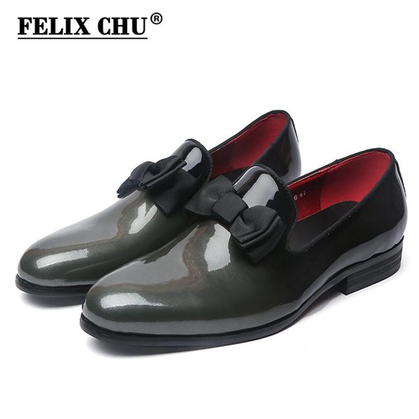 felix chu brand luxurious genuine patent leather men wedding dress shoes with bow tie men's banquet party formal loafers, Black
felix chu brand luxurious genuine patent leather men wedding dress shoes with bow tie men's banquet party formal loafers, Black