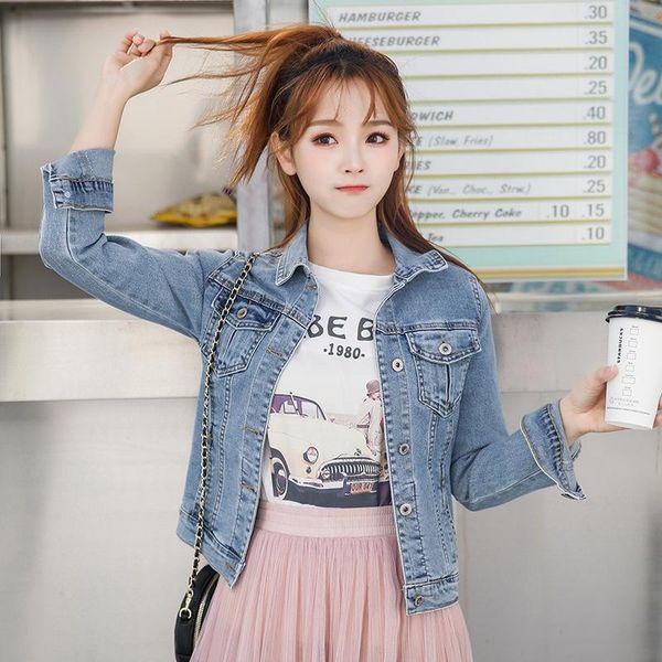 women's jackets spring slim stretch denim jacket women short small korean version wild long sleeve, Black;brown
women's jackets spring slim stretch denim jacket women short small korean version wild long sleeve, Black;brown