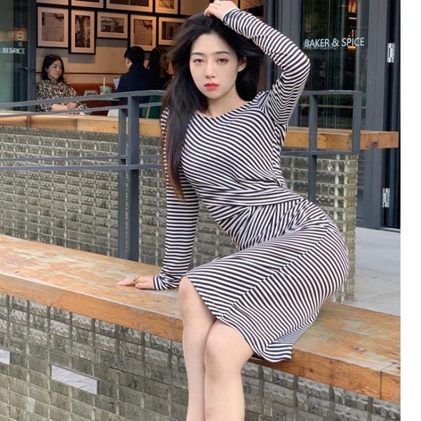 casual dresses backless striped bodycon dress korean clothes ladies autumn style fashion brand long sleeve women's clothing, Black;gray
casual dresses backless striped bodycon dress korean clothes ladies autumn style fashion brand long sleeve women's clothing, Black;gray