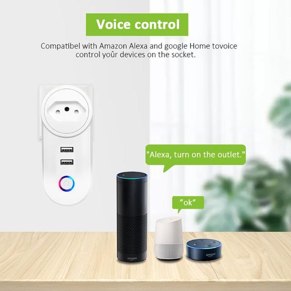 smart power plugs 2021 socket brazil wifi usb outlet support alexa google home iftremote control plug for tuya life app
smart power plugs 2021 socket brazil wifi usb outlet support alexa google home iftremote control plug for tuya life app
