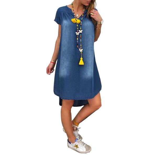 casual dresses women v neck short sleeve dress plus size clothing loose women's denim summer fashion female vestidos, Black;gray
casual dresses women v neck short sleeve dress plus size clothing loose women's denim summer fashion female vestidos, Black;gray