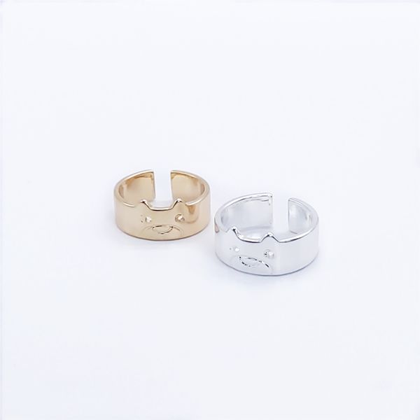 new trendy bear face ring fixed size opening design animal flat rings suitable for unisex, Golden;silver
new trendy bear face ring fixed size opening design animal flat rings suitable for unisex, Golden;silver