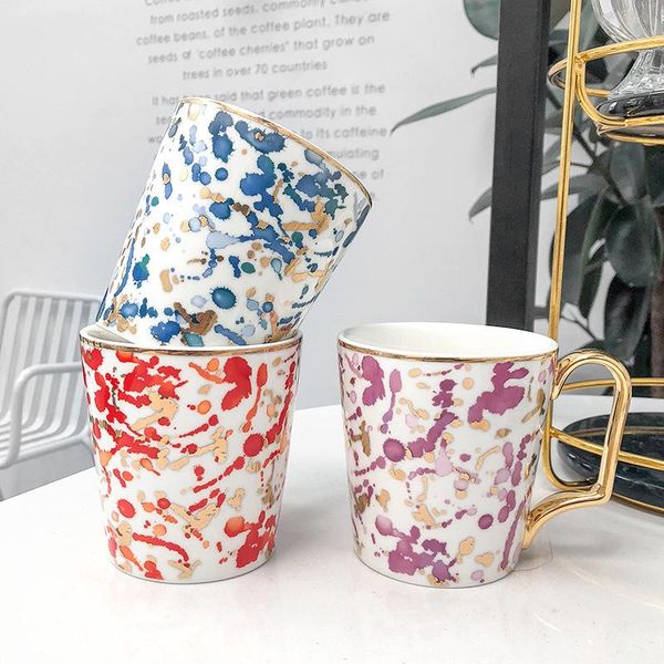 new creative hand painted big mugs with gold handle geometry pattern ceramic coffee milk cups irregular shape home decor
new creative hand painted big mugs with gold handle geometry pattern ceramic coffee milk cups irregular shape home decor