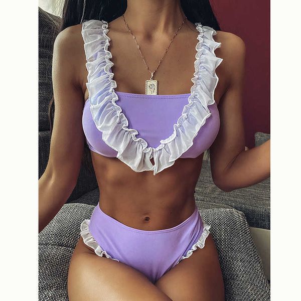 colysmo ruffles two-piece swimsuits women high waist bikinis push up padded beachwear summer bathing suit lavender 210527, White;black
colysmo ruffles two-piece swimsuits women high waist bikinis push up padded beachwear summer bathing suit lavender 210527, White;black
