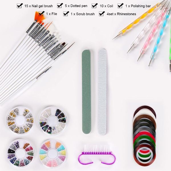 nail art kits kit gel brush dotted pen set with 4packs of rhinestones decoration tool
nail art kits kit gel brush dotted pen set with 4packs of rhinestones decoration tool