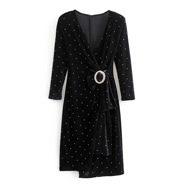 vintage polka dot printed velvet dress women fashion v neck dresses elegant ladies sequined bow asymmetrical 210531, Black;gray
vintage polka dot printed velvet dress women fashion v neck dresses elegant ladies sequined bow asymmetrical 210531, Black;gray