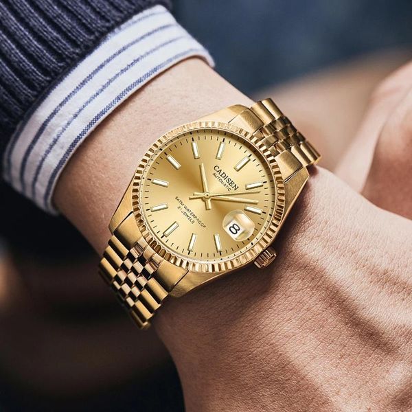 wristwatches cadisen business all gold men watch mechanical automatic waterproof stainless steel sapphire, Slivery;brown
wristwatches cadisen business all gold men watch mechanical automatic waterproof stainless steel sapphire, Slivery;brown