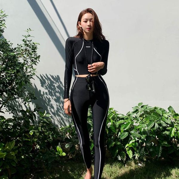 women's swimwear sunscreen red korean version of the black long-sleeved trouser swimsuit split thin suit swumsuit woman, White;black
women's swimwear sunscreen red korean version of the black long-sleeved trouser swimsuit split thin suit swumsuit woman, White;black