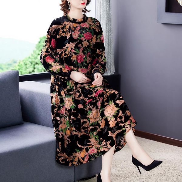casual dresses zuoman vintage korean gold velvet plus size dress spring and autumn 2021 women's temperament fashion burnt flower long, Black;gray
casual dresses zuoman vintage korean gold velvet plus size dress spring and autumn 2021 women's temperament fashion burnt flower long, Black;gray