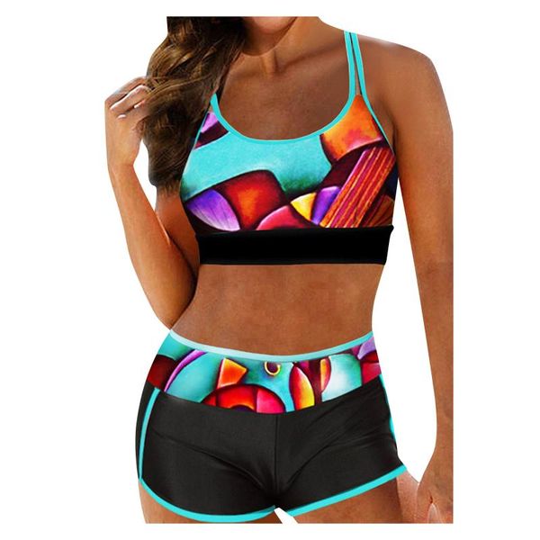 women's swimwear ladies stitching digital printing split bikini beach sports yoga swim suit women two-piece bikinis female beachwear, White;black
women's swimwear ladies stitching digital printing split bikini beach sports yoga swim suit women two-piece bikinis female beachwear, White;black