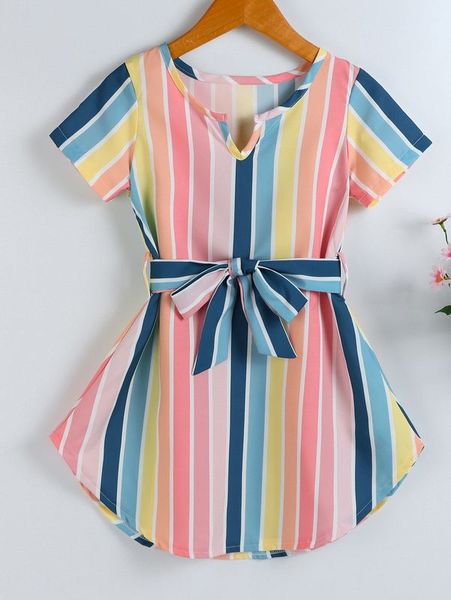 toddler girls colorful striped notched neck belted dress she, Red;yellow
toddler girls colorful striped notched neck belted dress she, Red;yellow