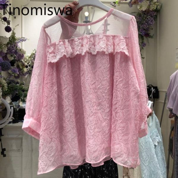 women's blouses & shirts tinomiswa korean sweet blouse women gauze patchwork v neck slightly transparent female 2021 aarrival blusas mu, White
women's blouses & shirts tinomiswa korean sweet blouse women gauze patchwork v neck slightly transparent female 2021 aarrival blusas mu, White