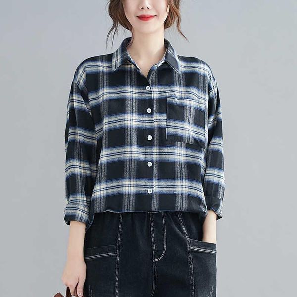 women's blouses & shirts literary plaid cotton linen shirt long sleeve loose large casual cardigan thin coat versatile top, White
women's blouses & shirts literary plaid cotton linen shirt long sleeve loose large casual cardigan thin coat versatile top, White