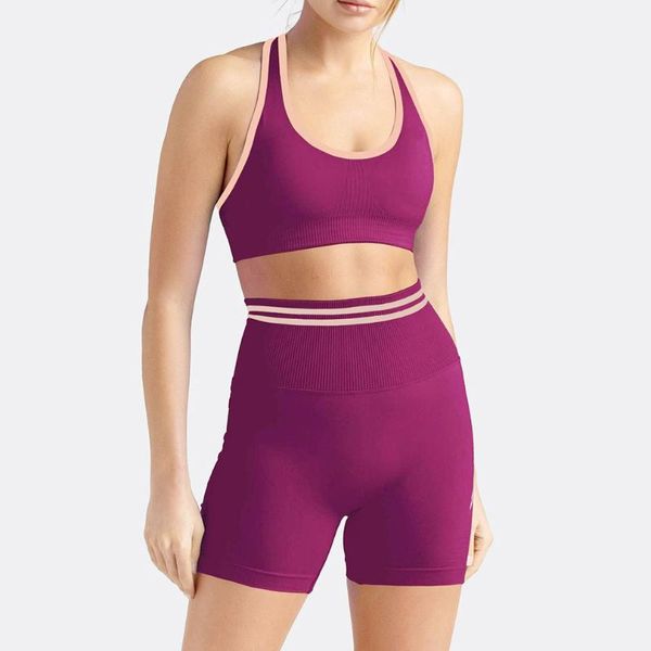 yoga outfit 2021 sports bra clash color fashion stripe buttock high stretch fitness shorts set for women
yoga outfit 2021 sports bra clash color fashion stripe buttock high stretch fitness shorts set for women