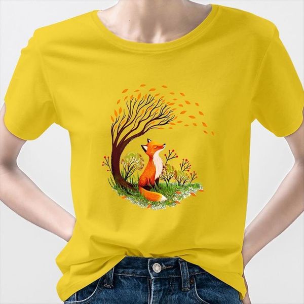 fashion girl femme cute fox women casual short sleeve university ins clothes stylish happy young woman streetwear, White
fashion girl femme cute fox women casual short sleeve university ins clothes stylish happy young woman streetwear, White