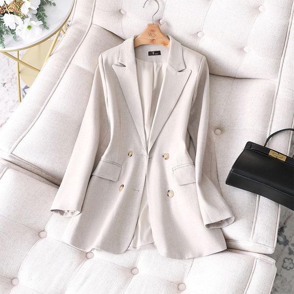 women's suits & blazers women casual double breasted outerwear solid jackets blazer fashion ladies black gray coat for spr, White;black
women's suits & blazers women casual double breasted outerwear solid jackets blazer fashion ladies black gray coat for spr, White;black