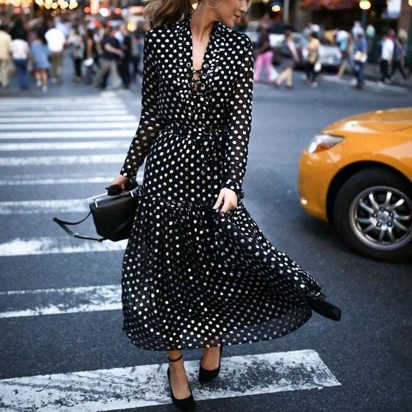 casual dresses vintage dot summer elegant lace-up v-neck long sleeve streetwear party es robe femme blackmaxi ykvh, Black;gray
casual dresses vintage dot summer elegant lace-up v-neck long sleeve streetwear party es robe femme blackmaxi ykvh, Black;gray